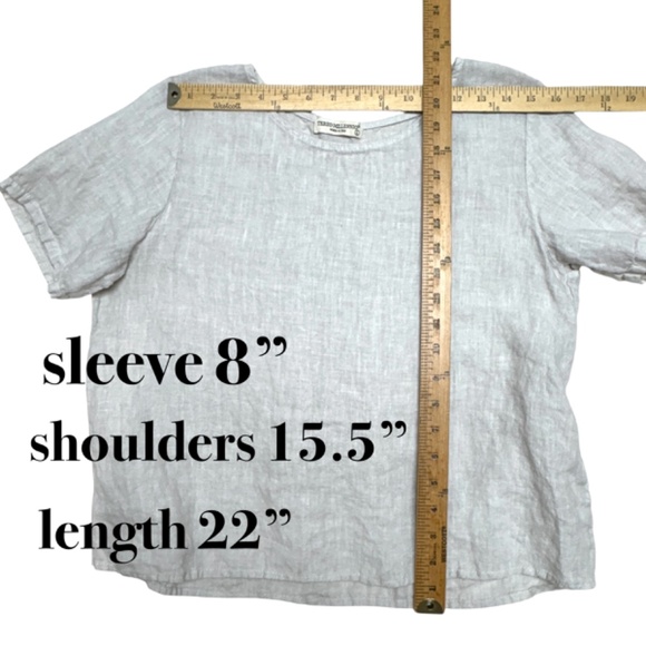 top S/M linen tee TERZO MILLENNIO pullover short sleeve - Picture 6 of 9